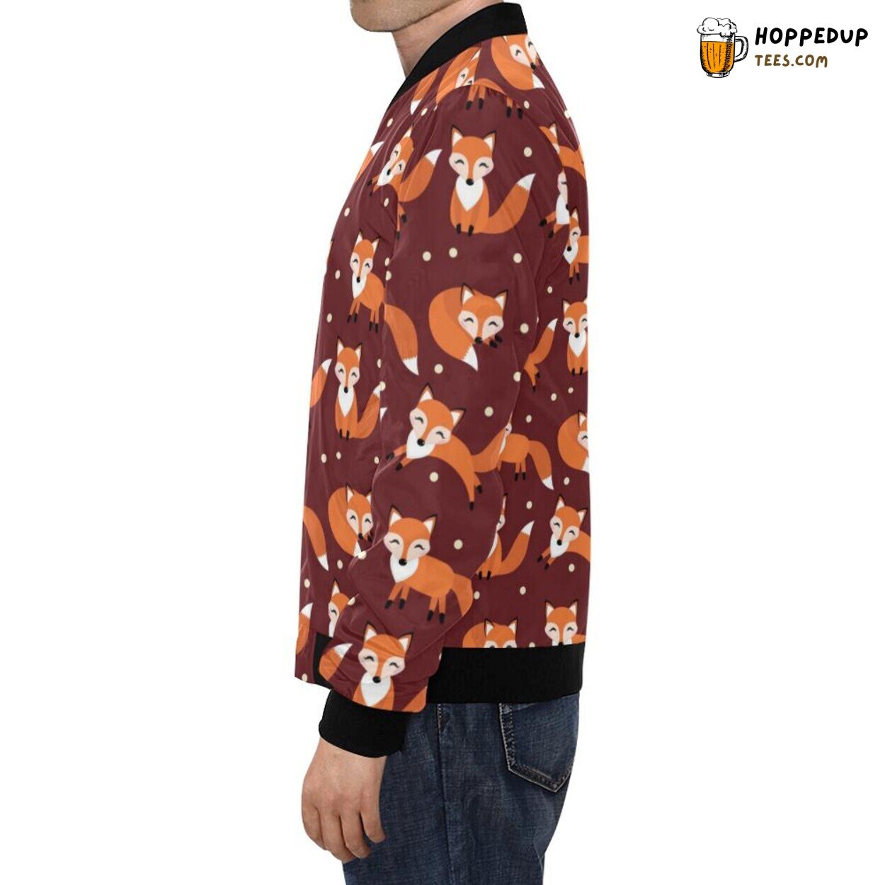 Snow Fox Distinct Pattern Men’s Bomber Jacket Unique Design Exclusive Look