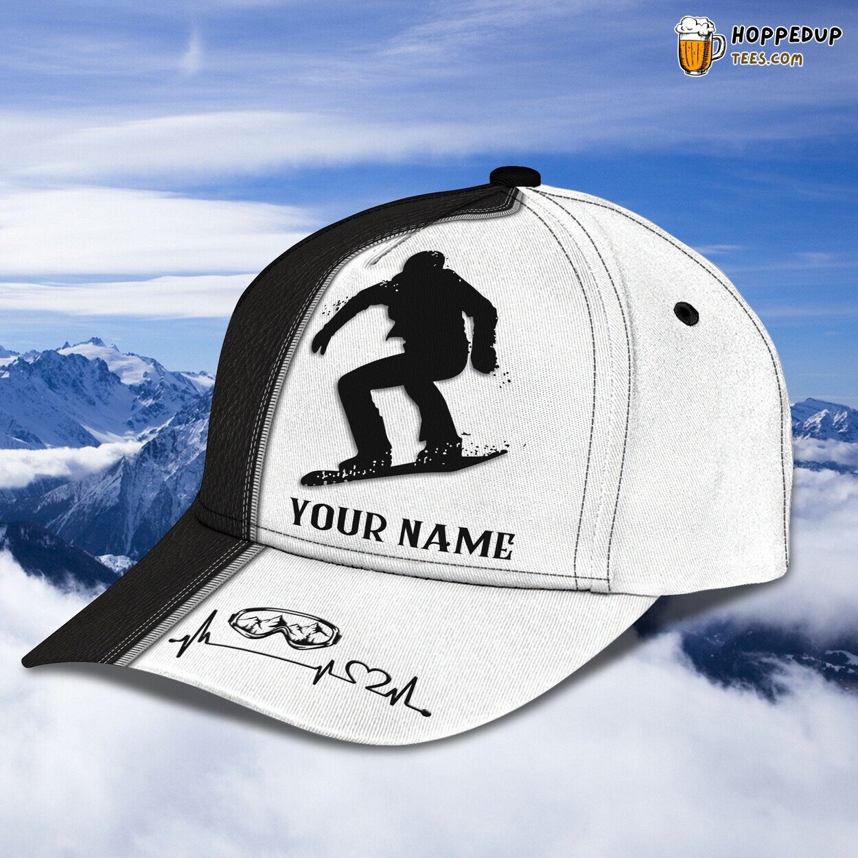 Snowboarding 3D Cap Personalized Name Unique Design Model Masterpiece
