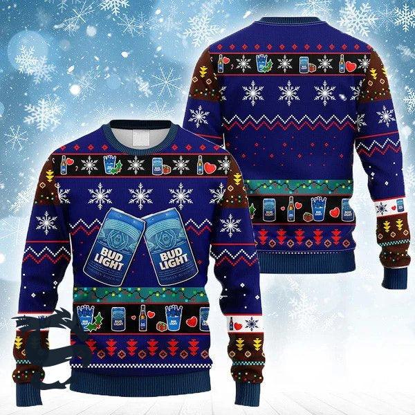 Snowflakes Bud Light Christmas Ugly Sweater HU