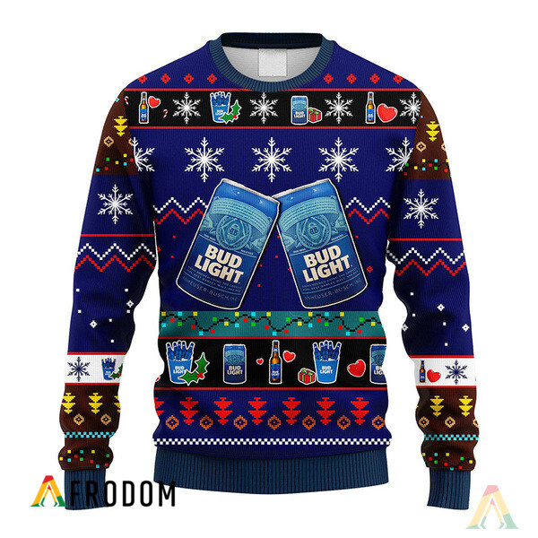 Snowflakes Bud Light Christmas Ugly Sweater HU