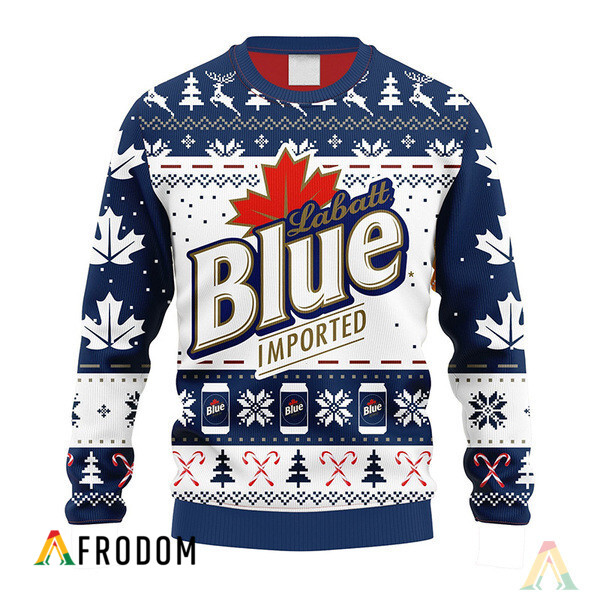 Snowflakes Labatt Blue Christmas Ugly Sweater HU
