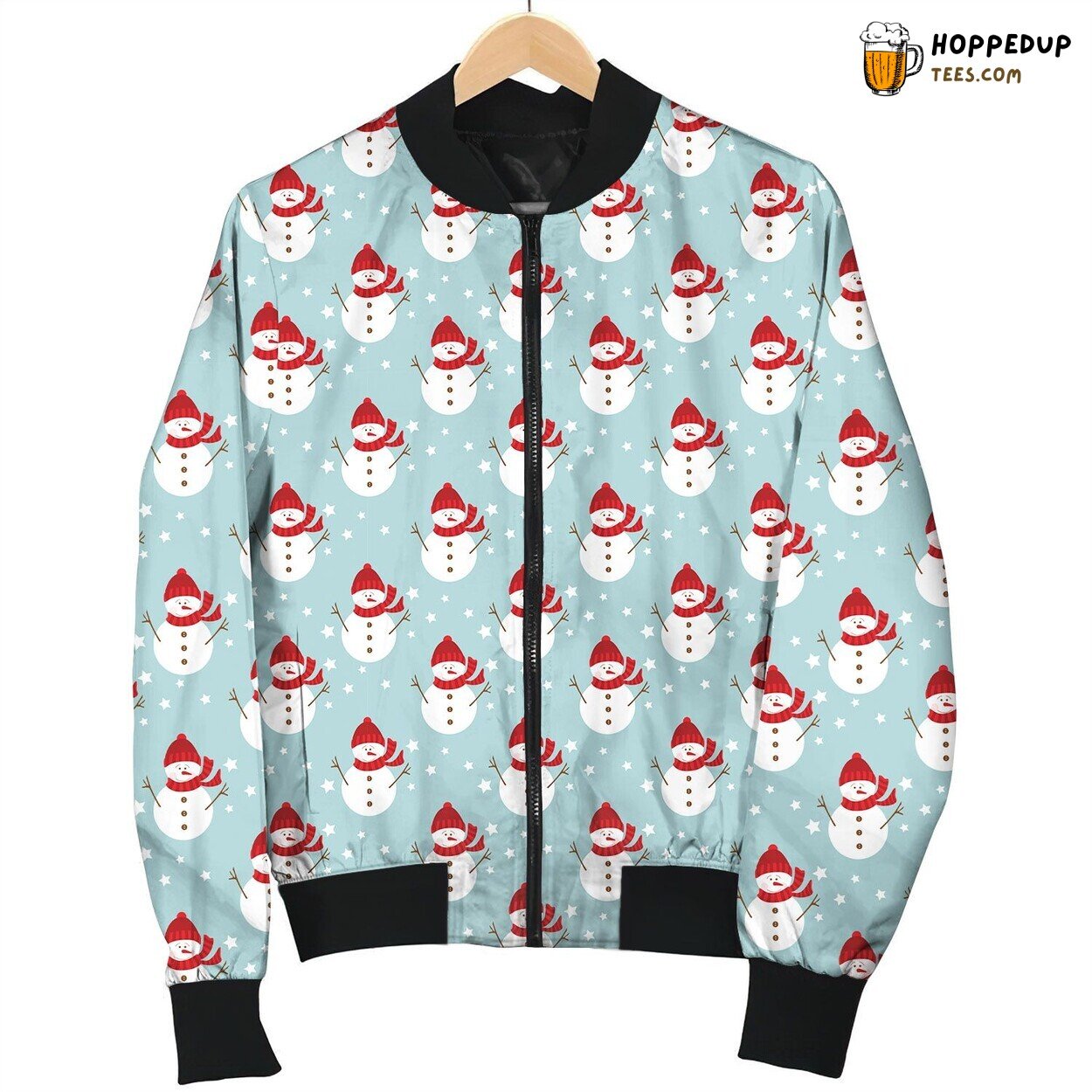 Snowman And White Star Bomber Jacket