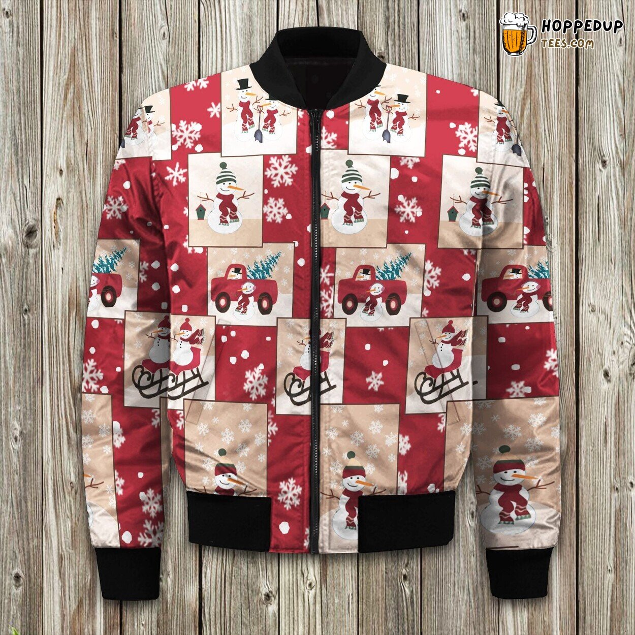 Snowman Country Charm Winter Bomber Jacket Premium Padded Warmth Ensured