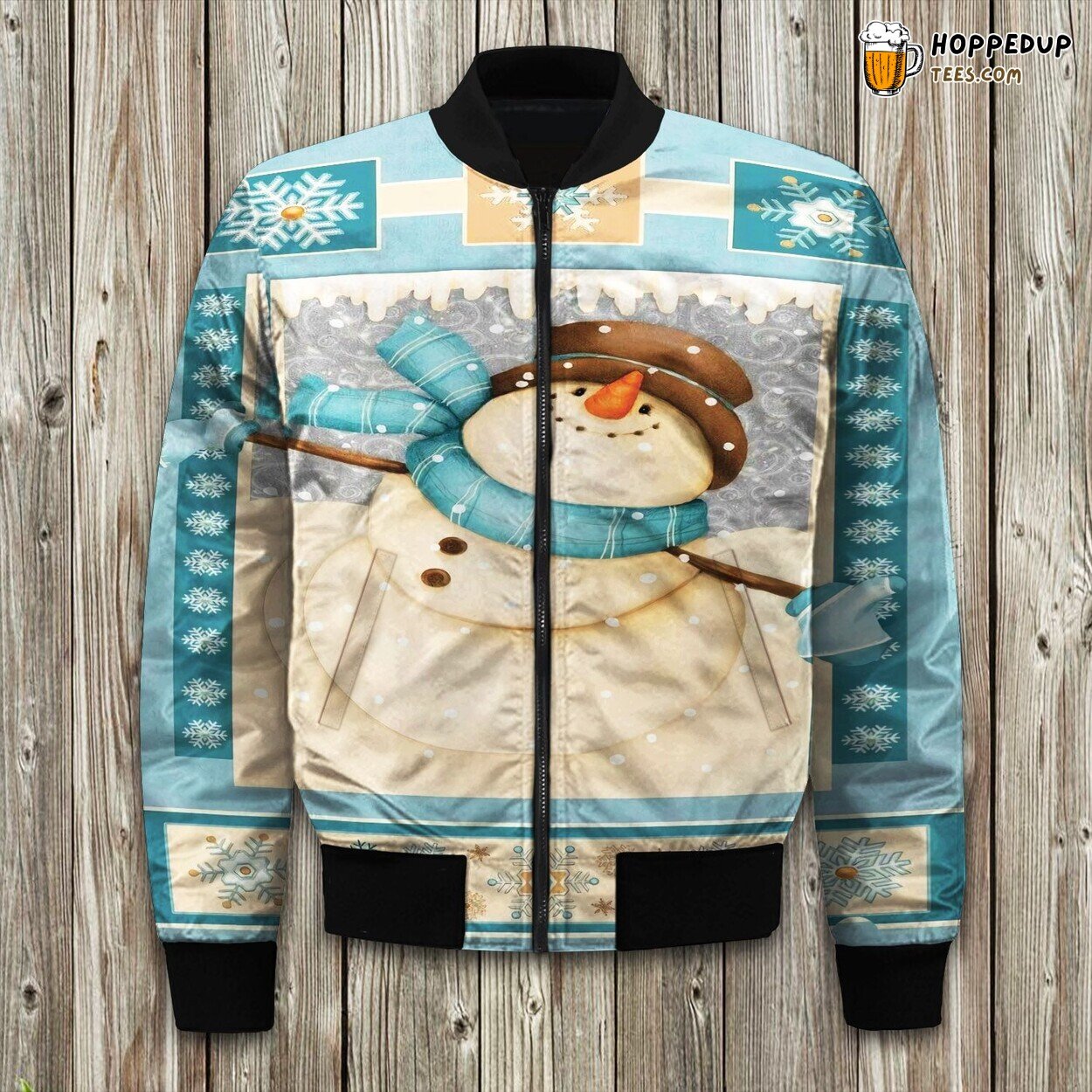 Snowman Merry Christmas Bomber Jacket Winter Unique Collection Design