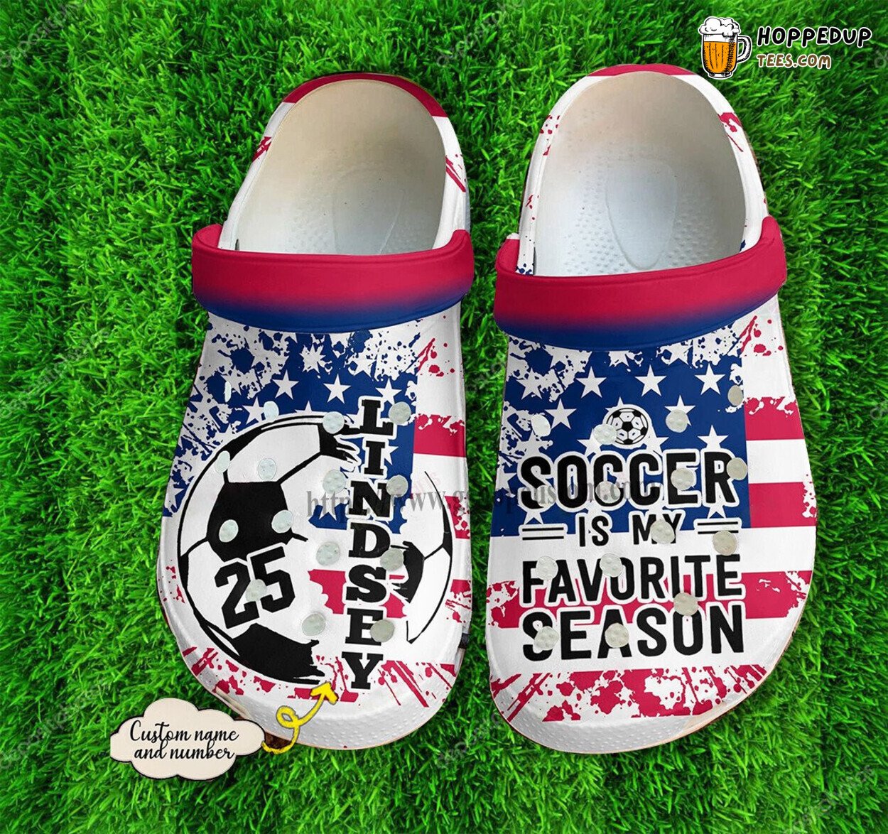 Soccer America Flag Son Daughter 4th July Gift Clogs Shoes