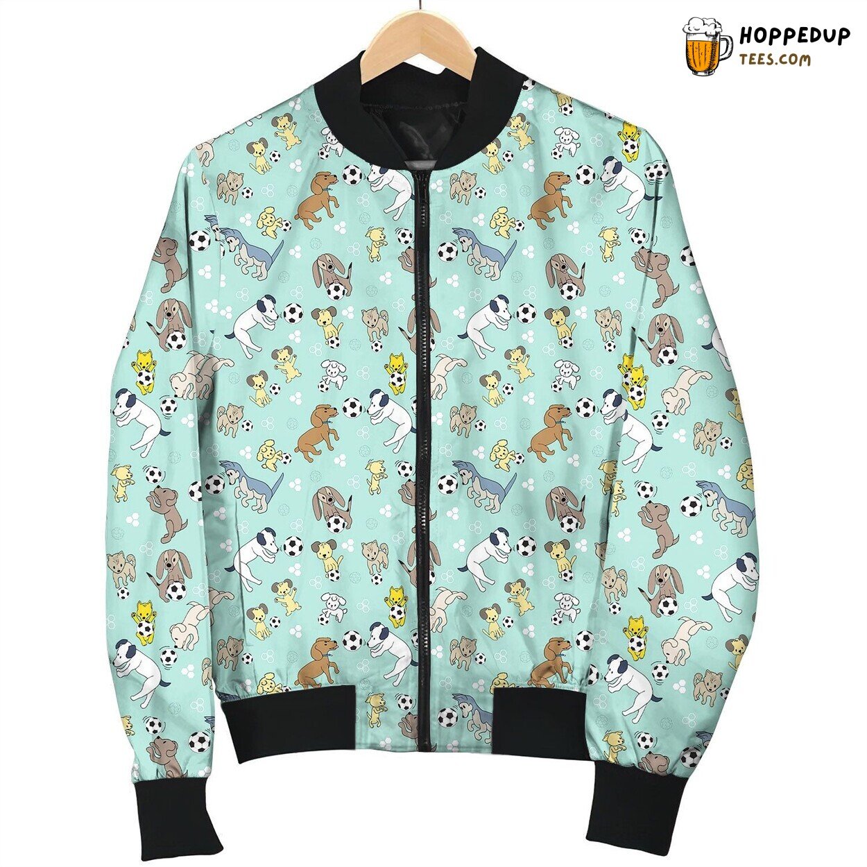 Soccer And Baby Dogs Bomber Jacket