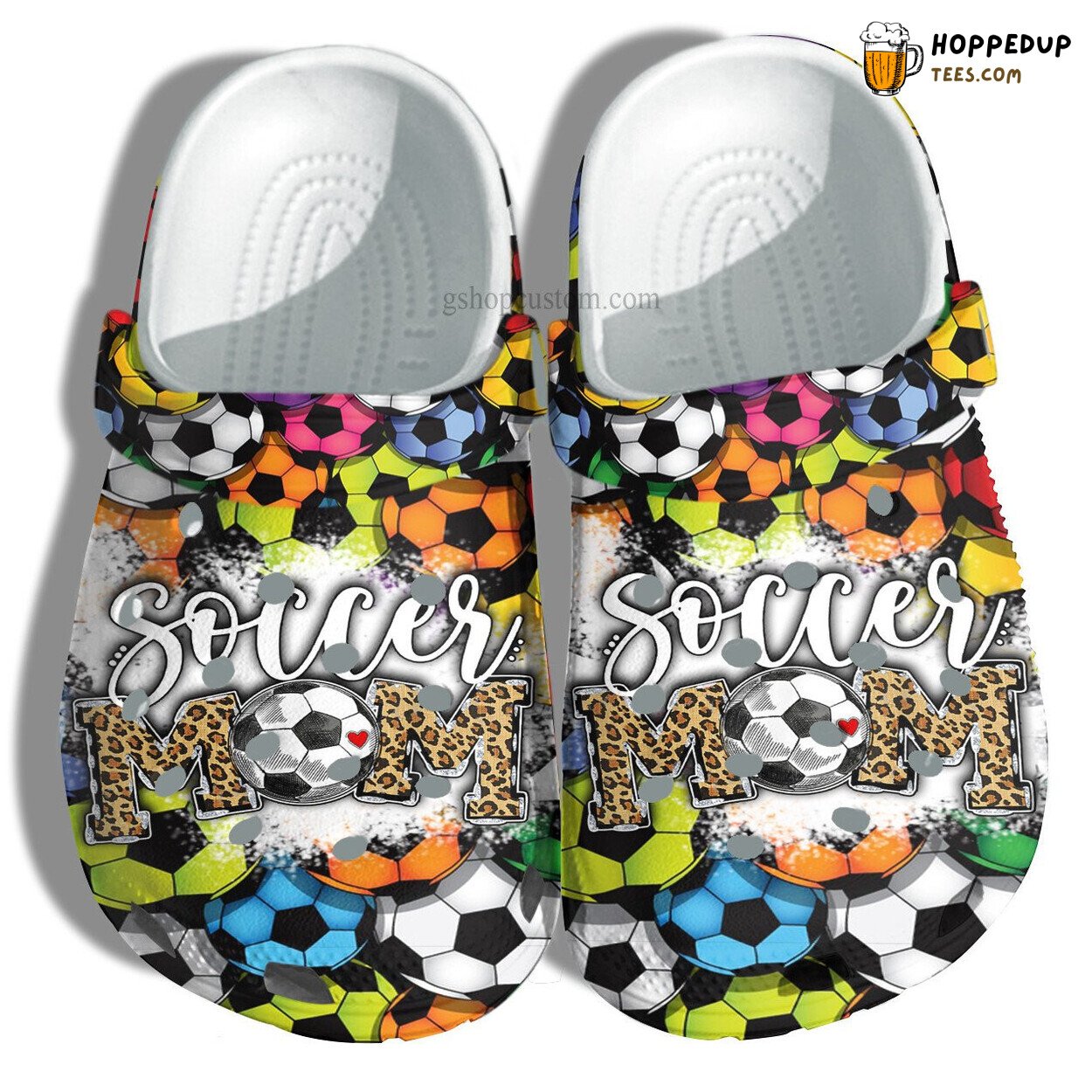 Soccer Mom Rainbow Leopard Style Clogs Football Mom Unique Gift Idea