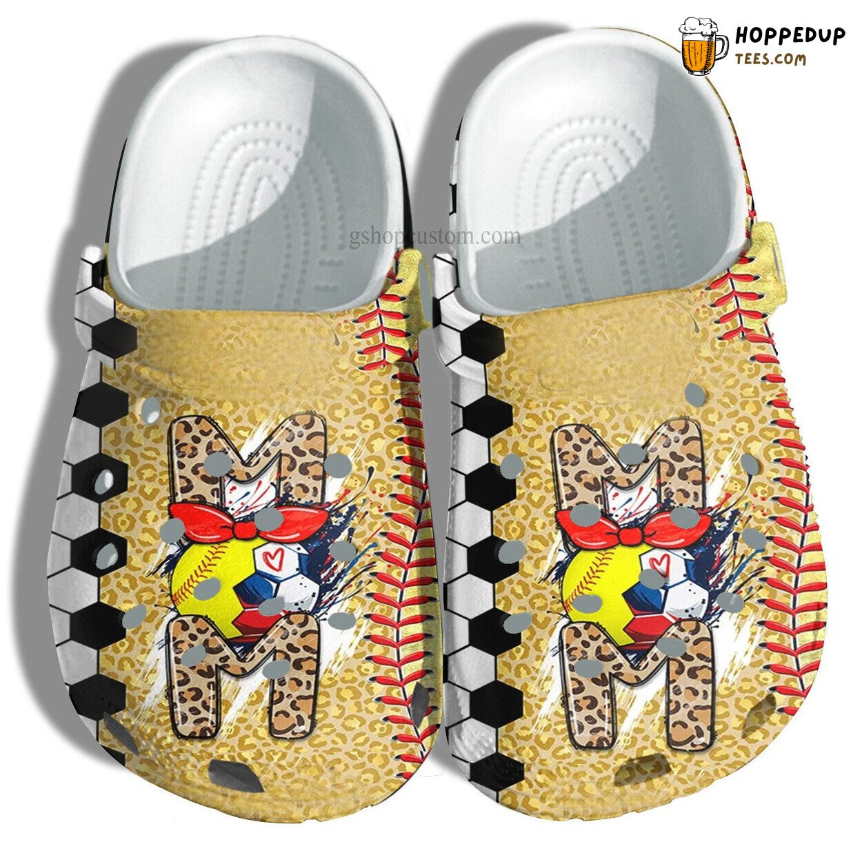 Soccer Mom Twinkle Croc Shoes Leopard Style Football Mom Birthday Gift