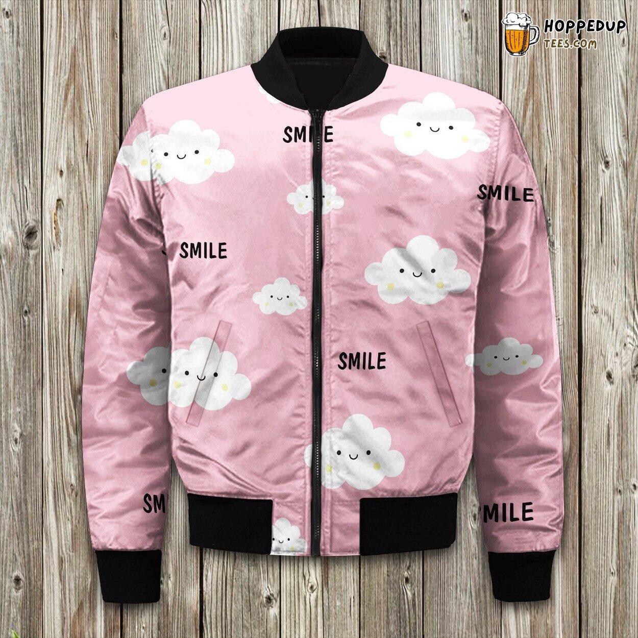 Soft Cloud Print Winter Bomber Jacket Premium Padded Warmth Quality