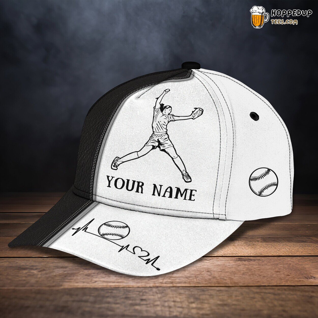 Softball Enthusiast 3D Classic Cap Personalized Unique Design Name