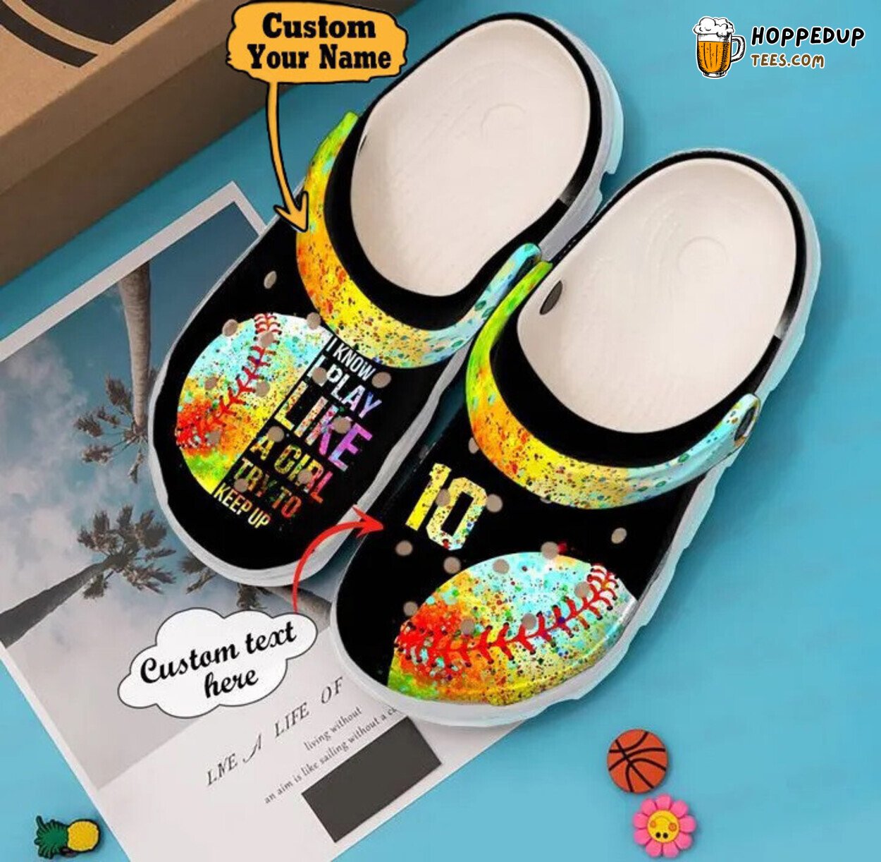 Softball Personalized I Know Play Like A Girl Themed Clog Shoes