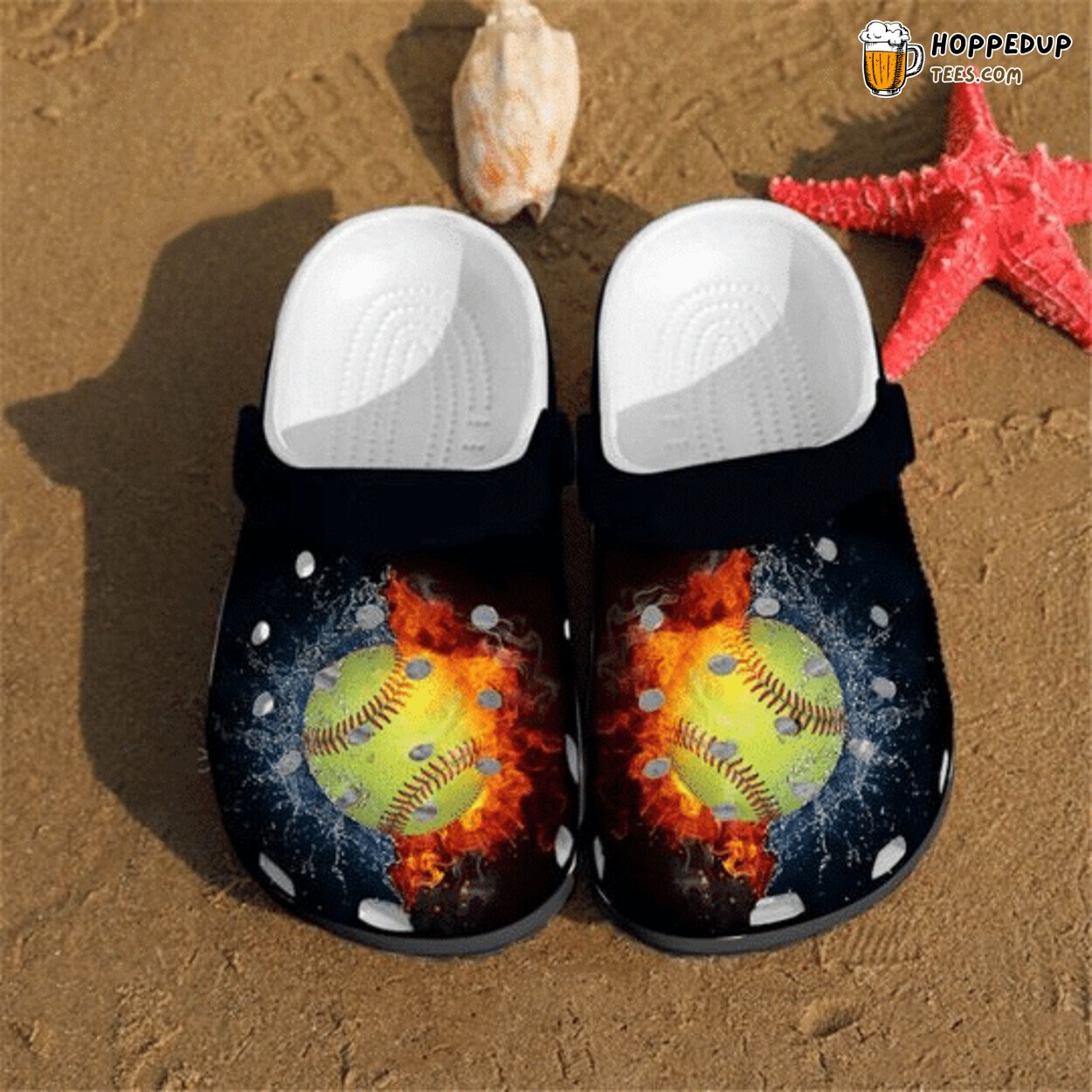 Softball Themed Comfortable Stylish Unique Design Rubber Clog Shoes