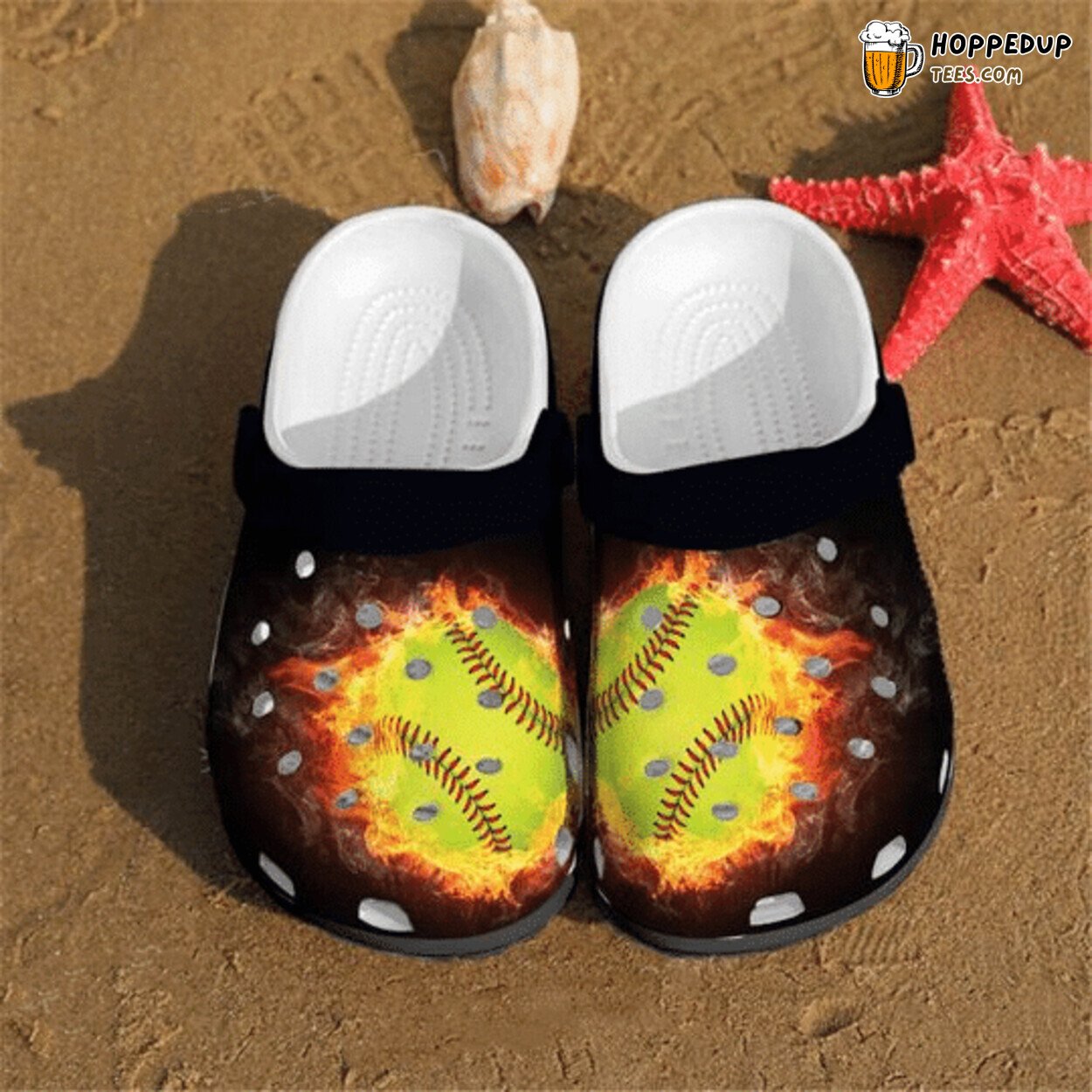 Softball Themed Comfortable Unique Design Rubber Clog Shoes Footwear