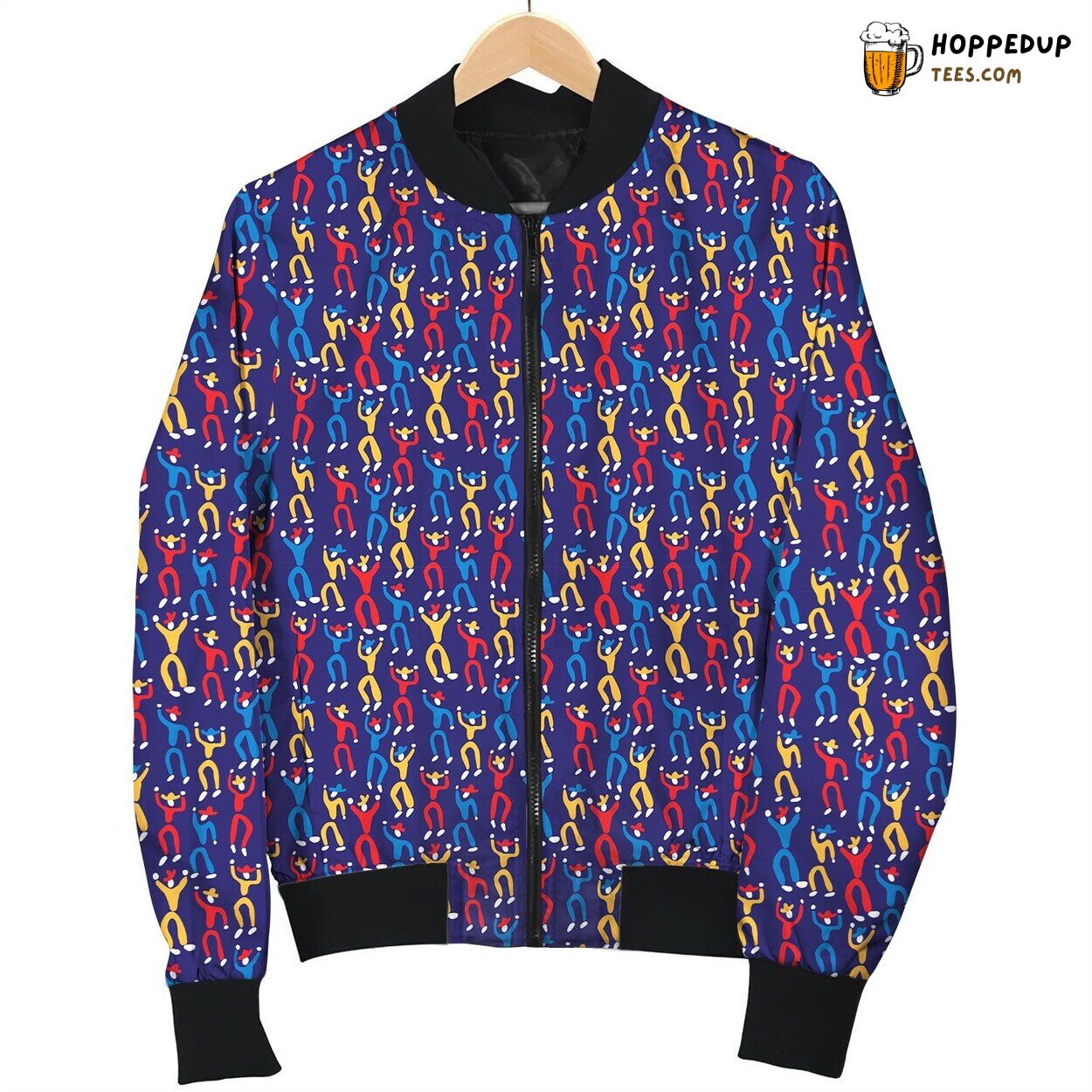 Son Color Pattern Bomber Jacket