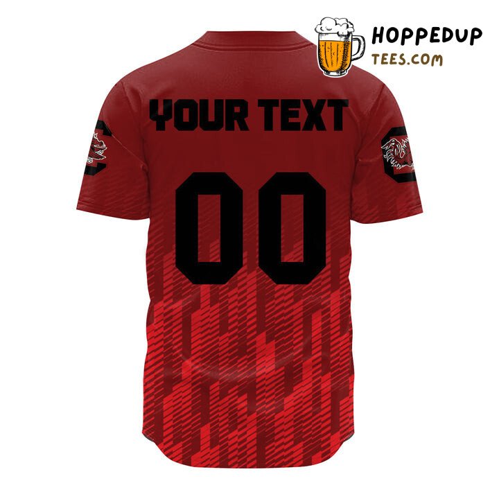 South Carolina Gamecocks Red Black Custom Text NCAA Baseball Jersey Top