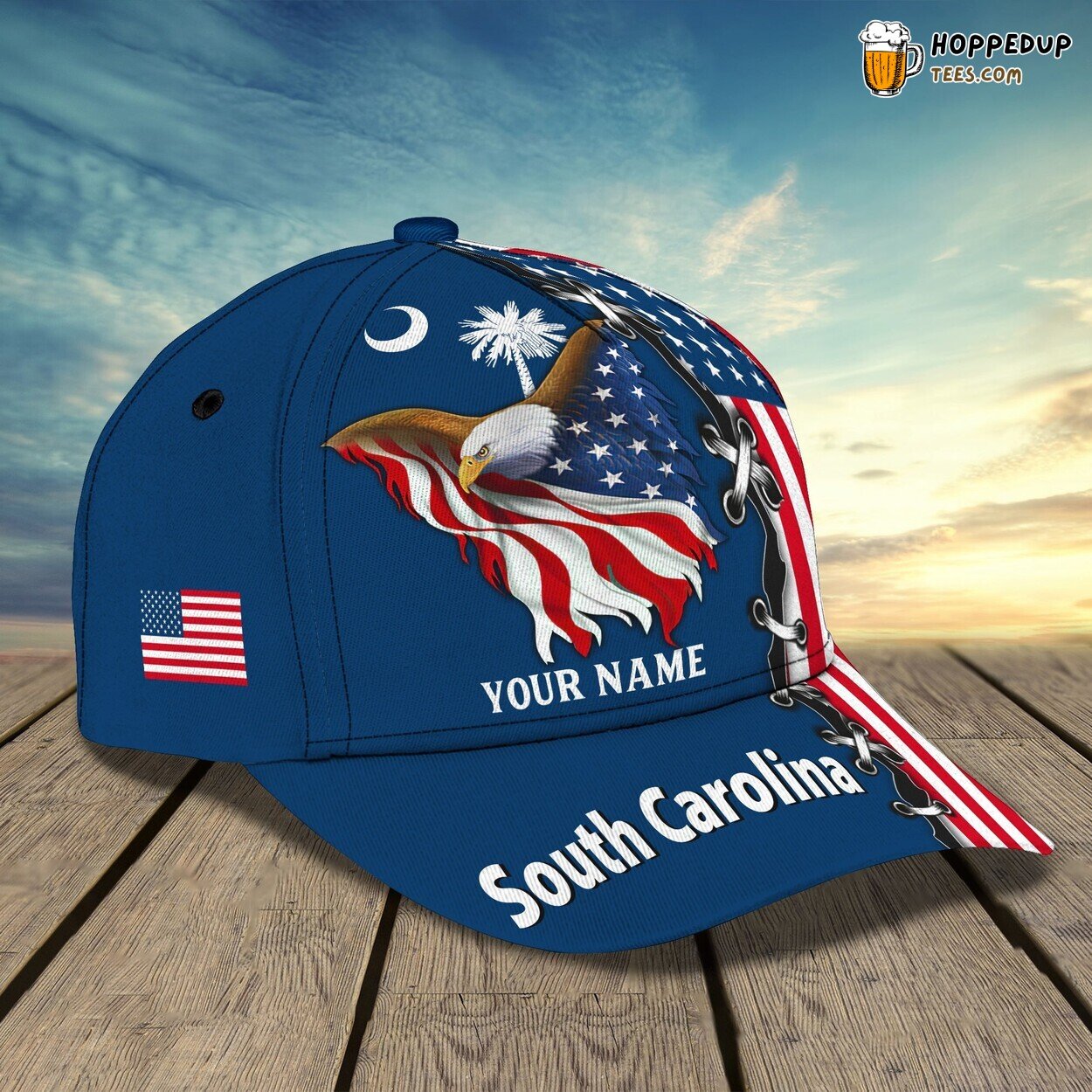 South Carolina Theme 3D Classic Cap Personalized Name Unique Elegant Design