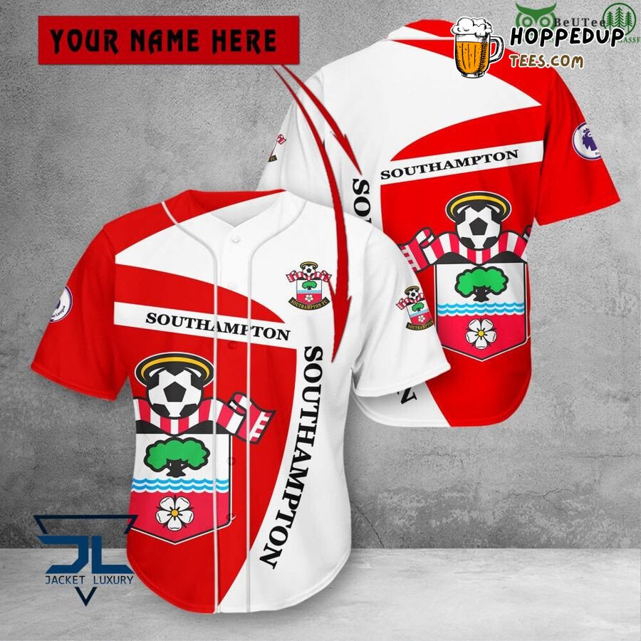 Southampton FC Custom Name Red White Baseball Jersey Unisex Shirt