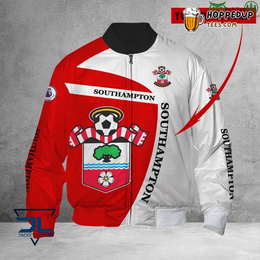 Southampton FC Custom Name Red White Bomber Jacket