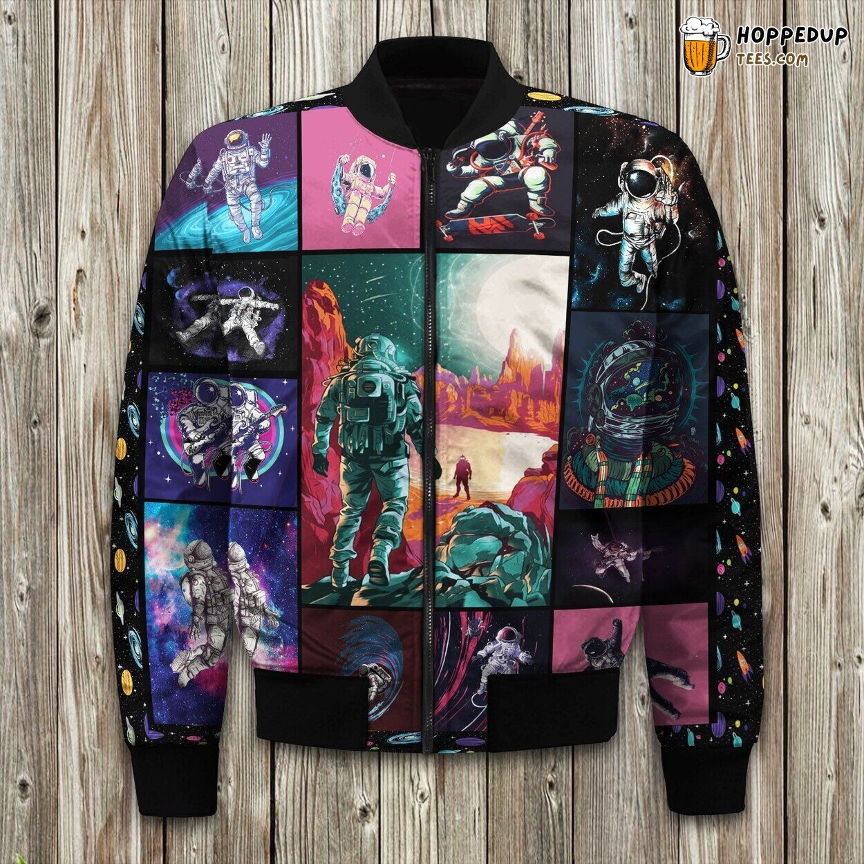 Space Adventurer Astronaut Winter Bomber Jacket Galaxy Exploration