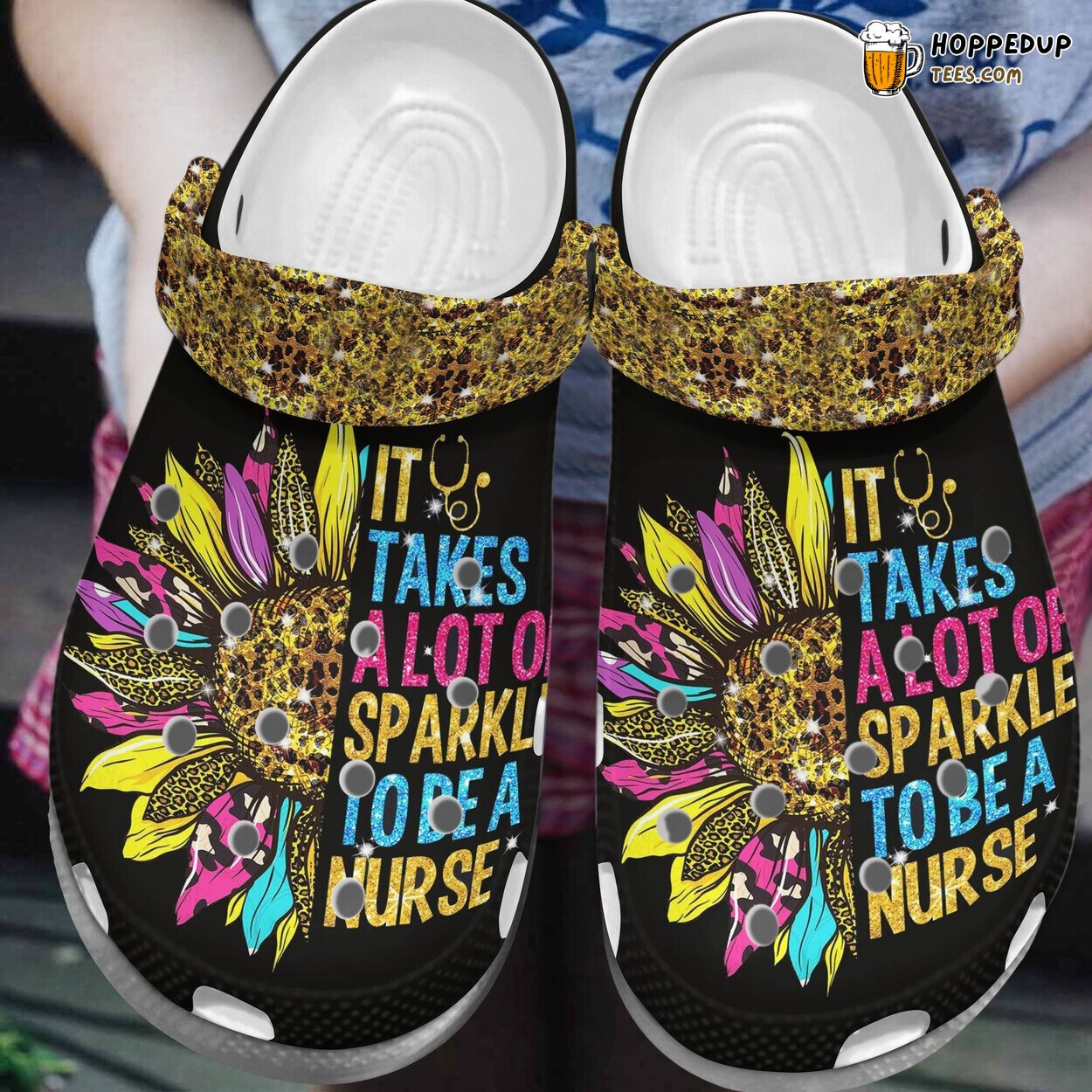 Sparkle To Be A Nurse Sunflower Shoes Custom Gift for Healthcare Workers