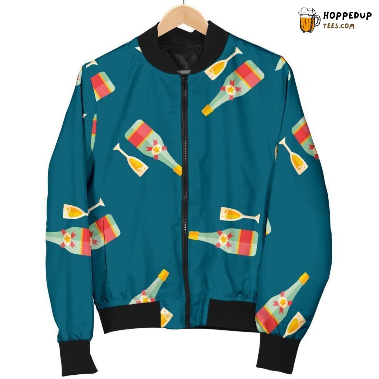 Sparkling Champagne Tribute Men’s Bomber Jacket Unique Pattern Essence Design Sparkling Champagne Tribute Men’s Bomber Jacket Unique Pattern Essence Design