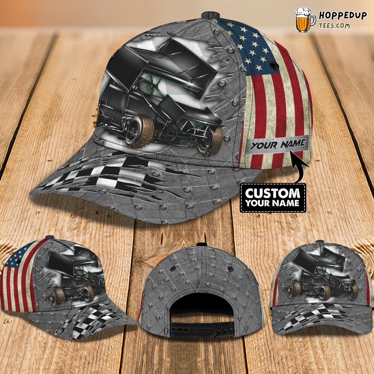 Speed on Tracks Personalized 3D Classic Cap Celebrating Sprint Car Racing