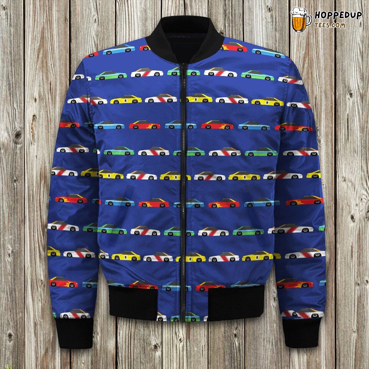 Speedy Race Car Design Winter Bomber Jacket Racing Enthusiast’s Dream Look