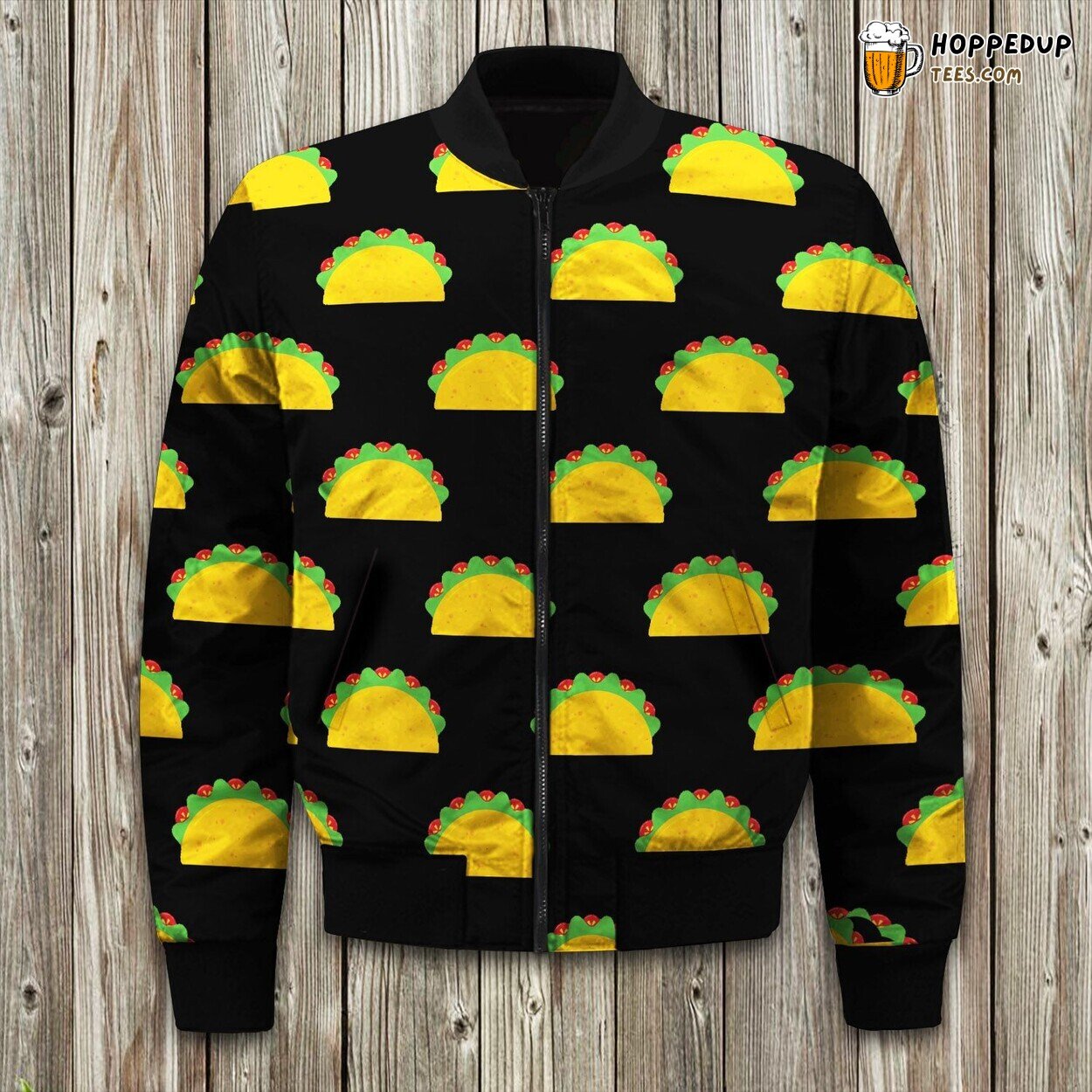 Spicy Taco Fiesta Theme Winter Bomber Jacket Culinary Delight