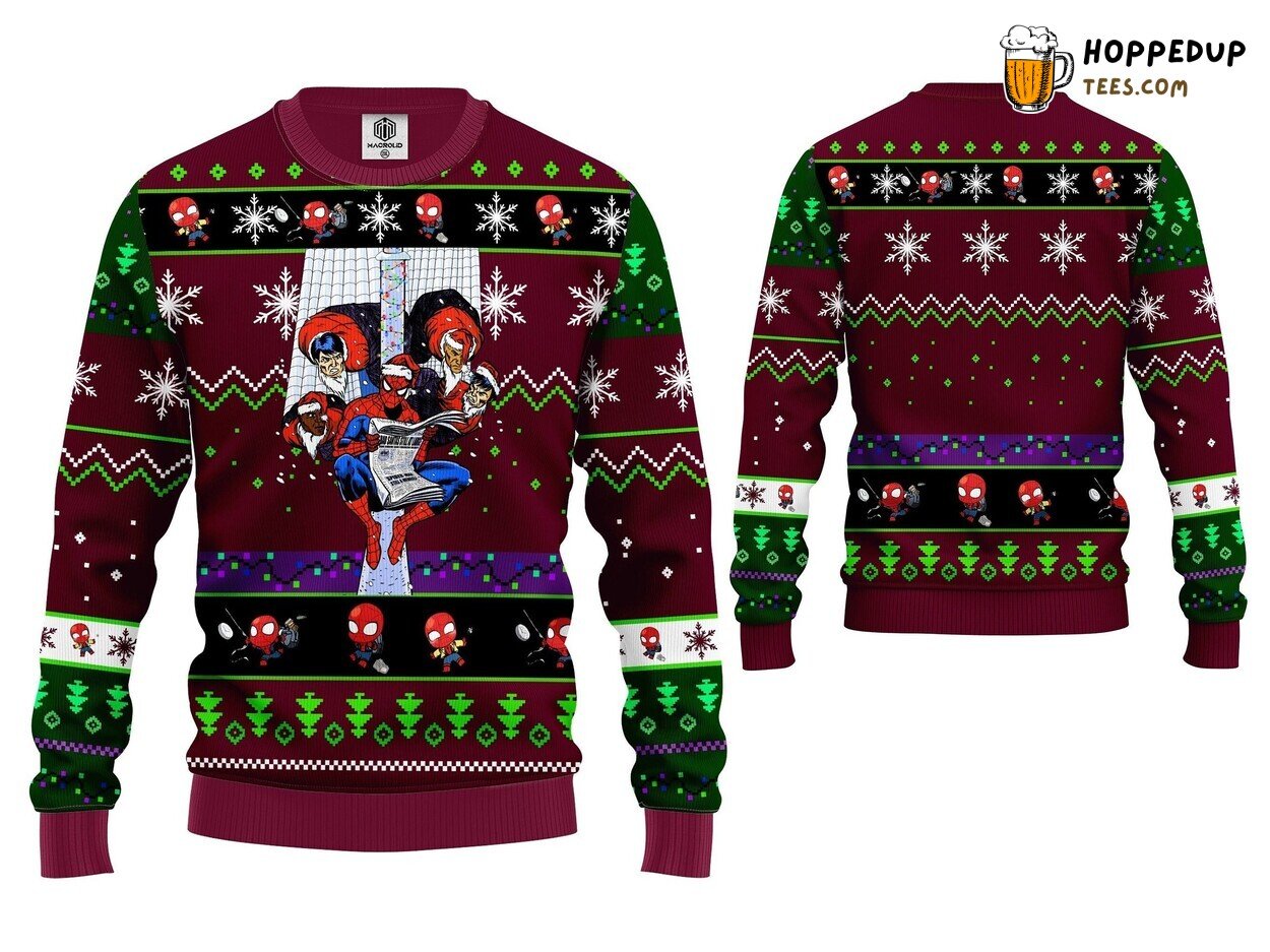 Spider-Man Ugly Christmas Sweater Unisex Festive Winter Pullover
