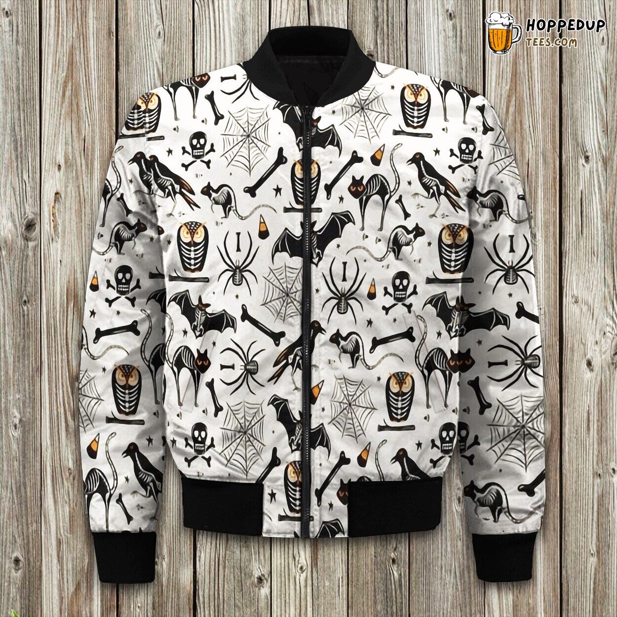 Spooky Halloween Theme Winter Bomber Jacket Frightful Delights in Every Seam