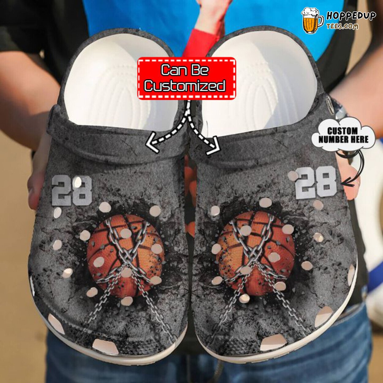 Sport Basketball Personalized Chain Themed Clog Shoes for Players