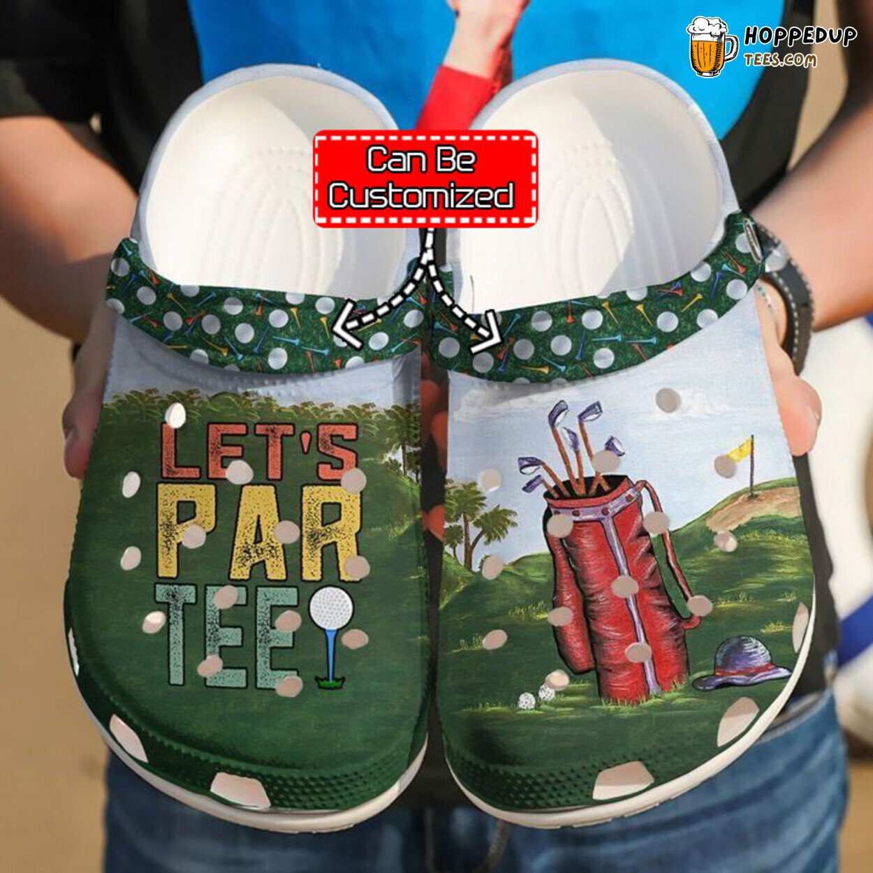 Sport Golf Lets ParTee Theme Comfortable Unique Stylish Clog Shoes