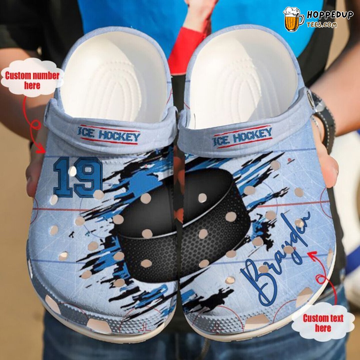 Sport Hockey Personalized Lover Themed Comfortable Clog Shoes for Fans