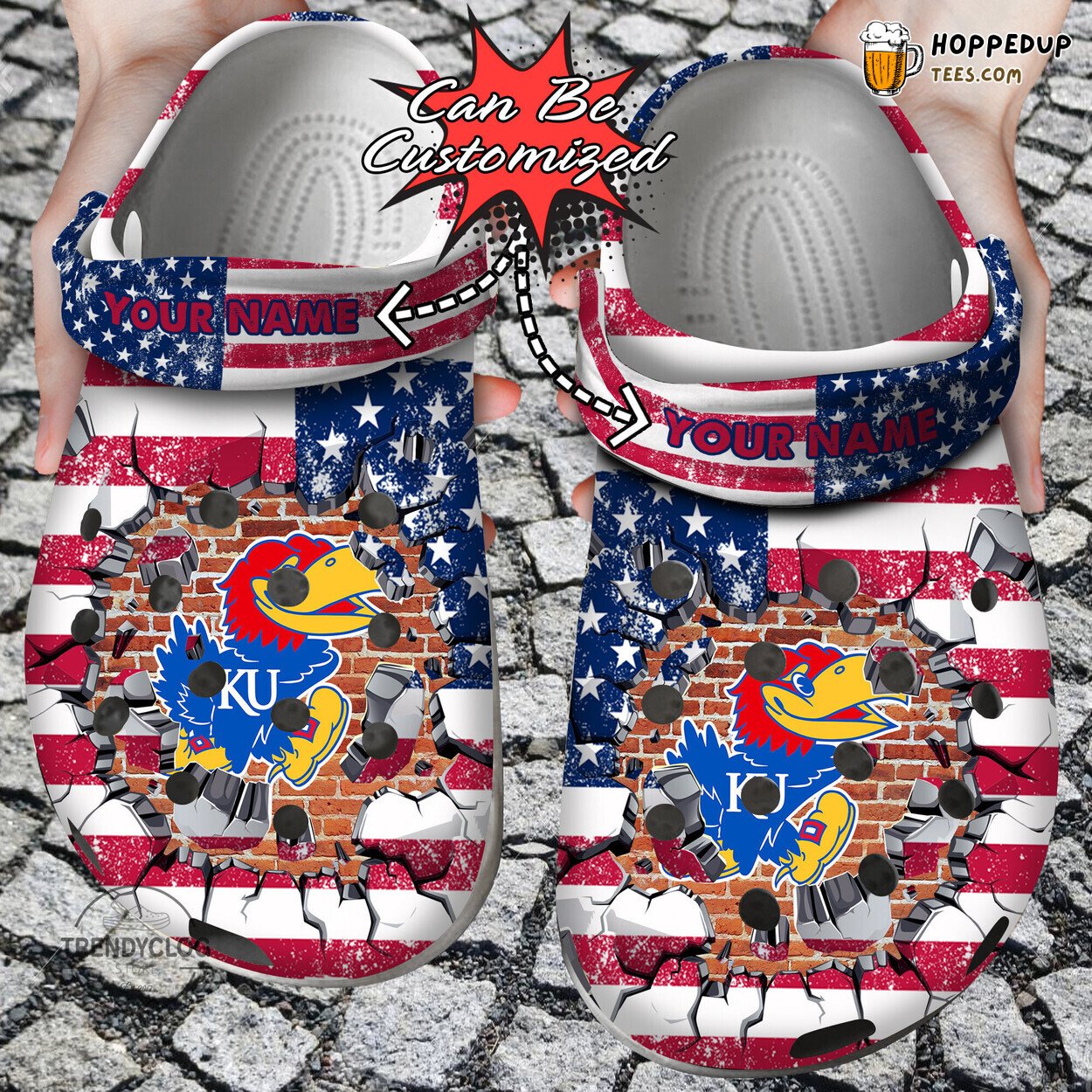 Sport KJayhawks University Flag New Personalized Comfortable Clogs