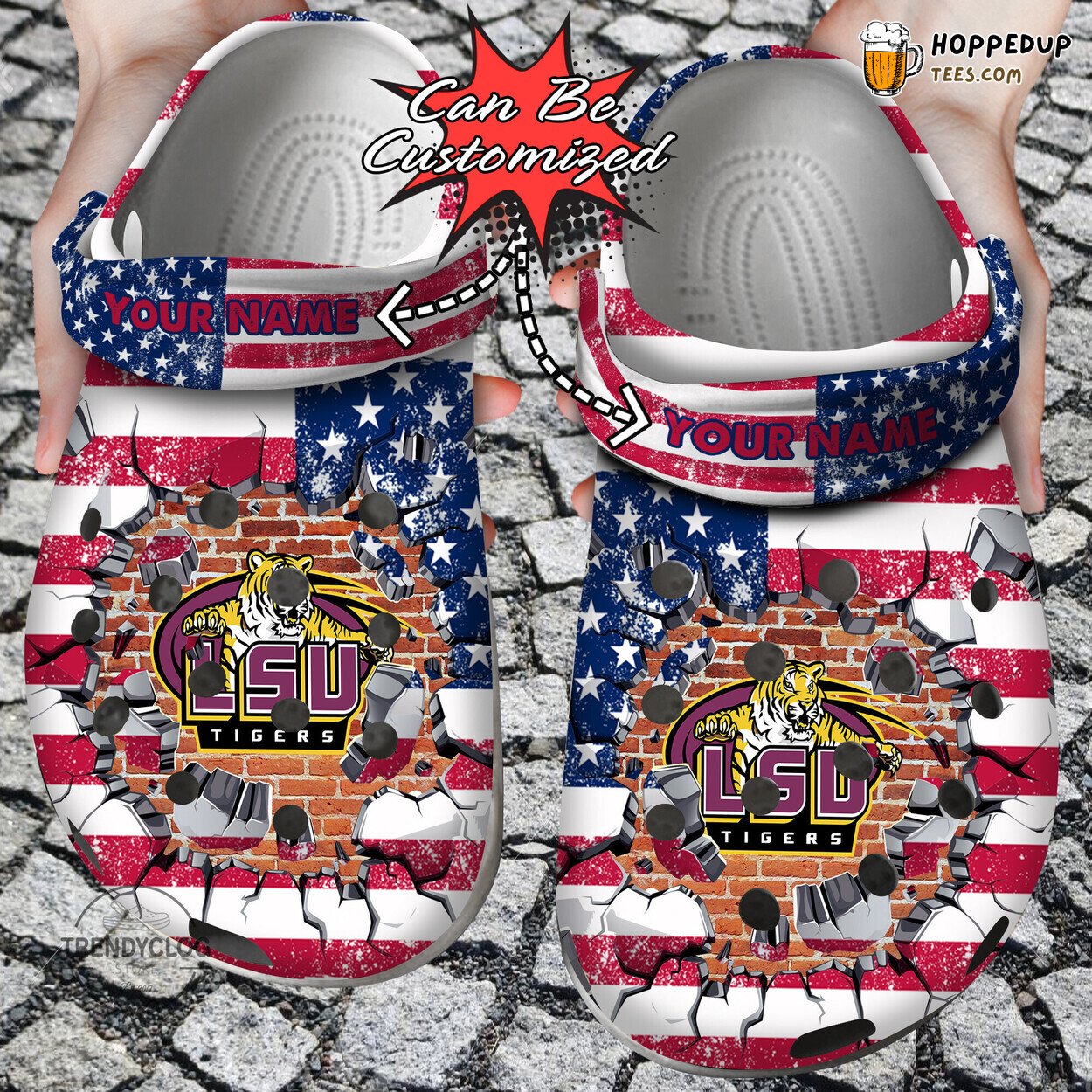Sport LSUTigers University Flag New Personalized Comfortable Clogs