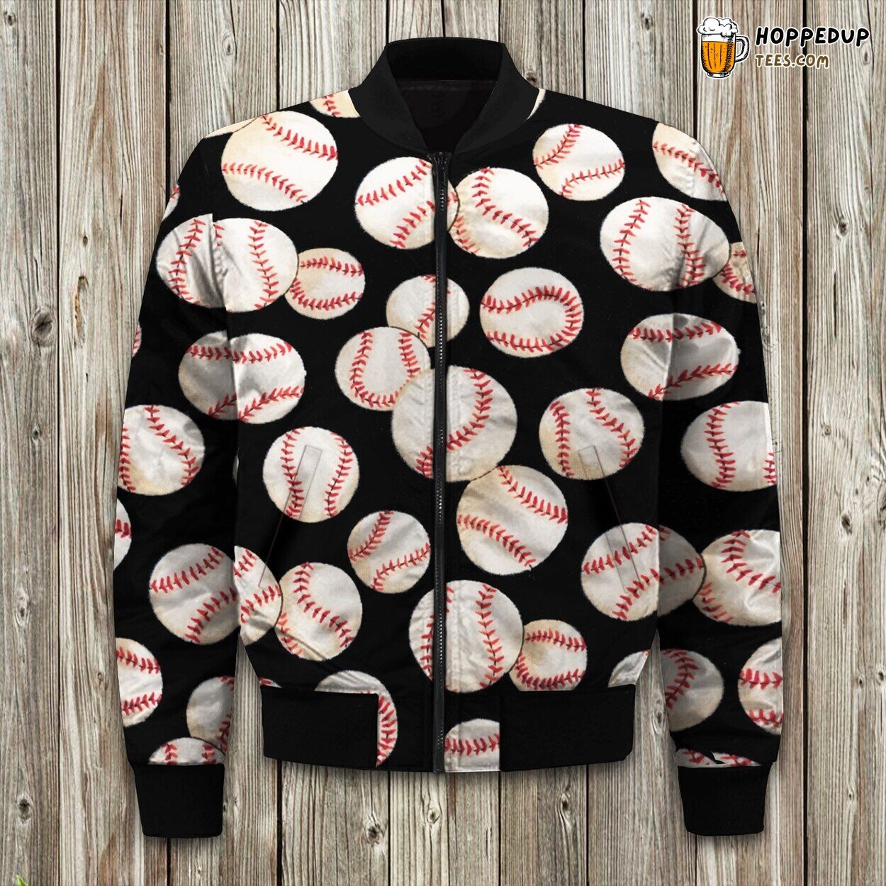 Sports Enthusiast Baseball Design Winter Bomber Jacket Grand Slam Fashion