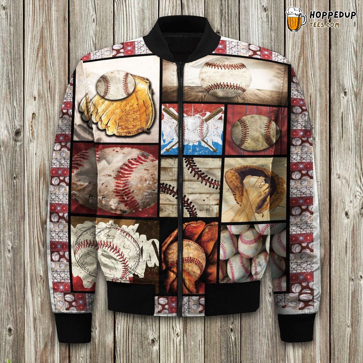 Sports Enthusiast Baseball Theme Winter Bomber Jacket Grand Slam Fashion