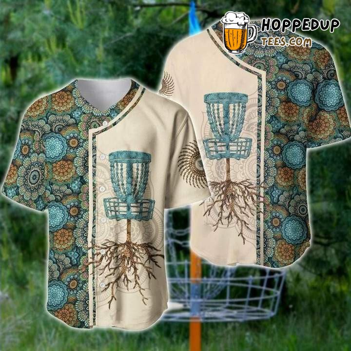 Sporty Disc Golf Mandala 3D Printed Baseball Jersey Athletic