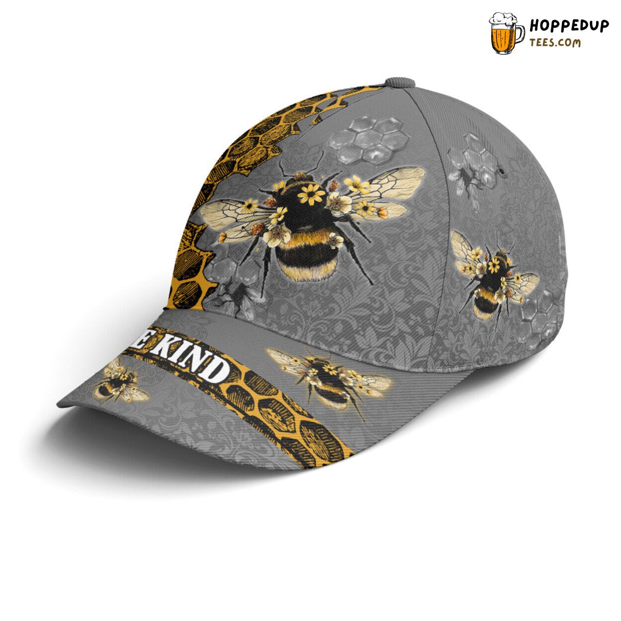 Spread Positivity Bee Kind Vintage Unique Baseball Cap Design Art