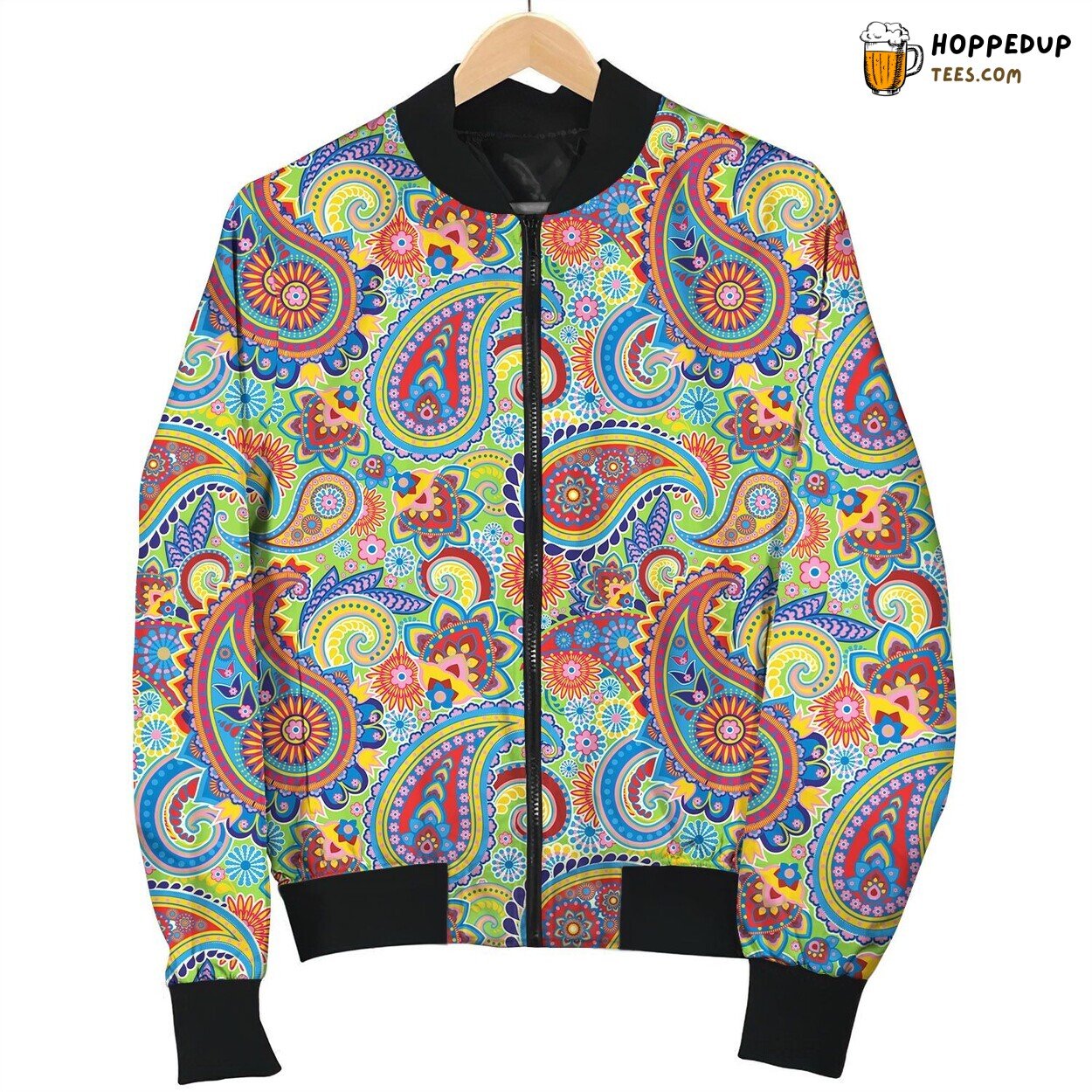 Spring Paisley Touch Winter Bomber Jacket Premium Designer Craft