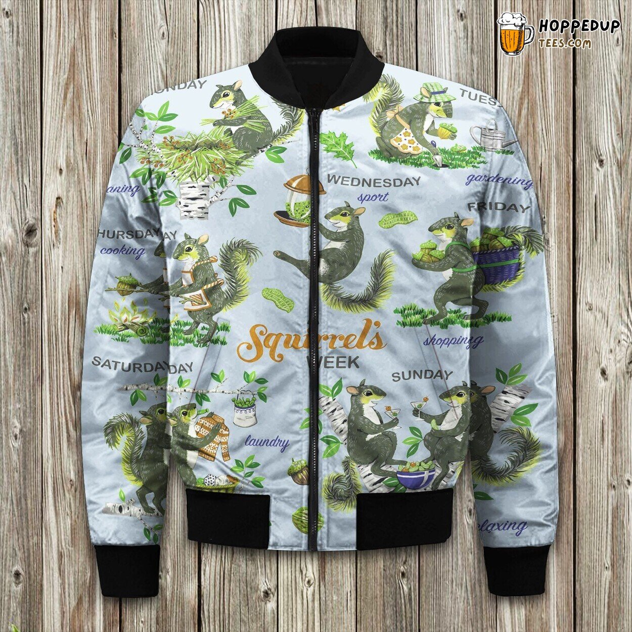 Squirrel Week Forest Friend Woodland Animals Bomber Jacket