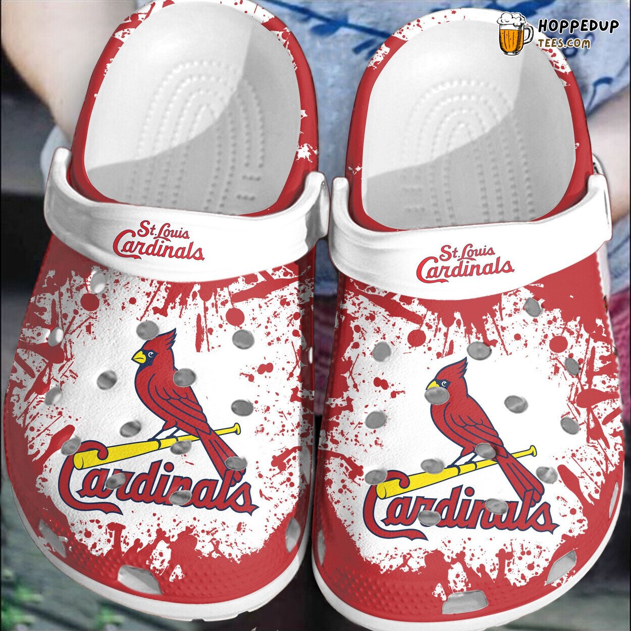 St Louis RedWhite Custom Name Unique Comfortable Clogs