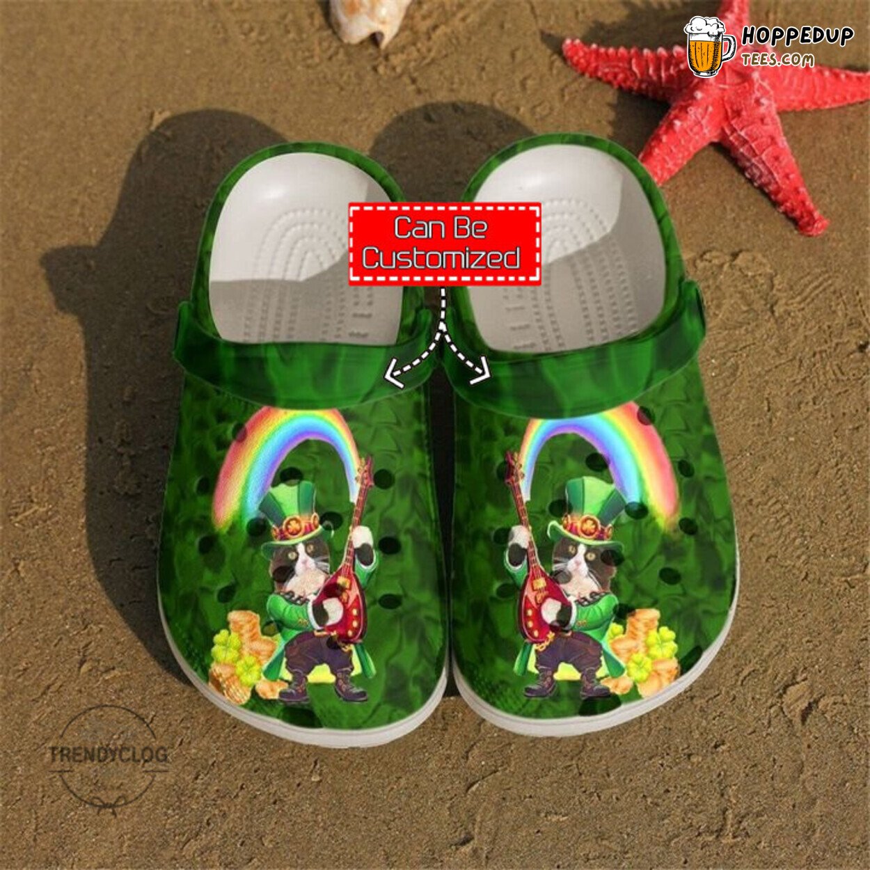 St Patrick Irish Cat Themed Comfortable Stylish Clog Shoes