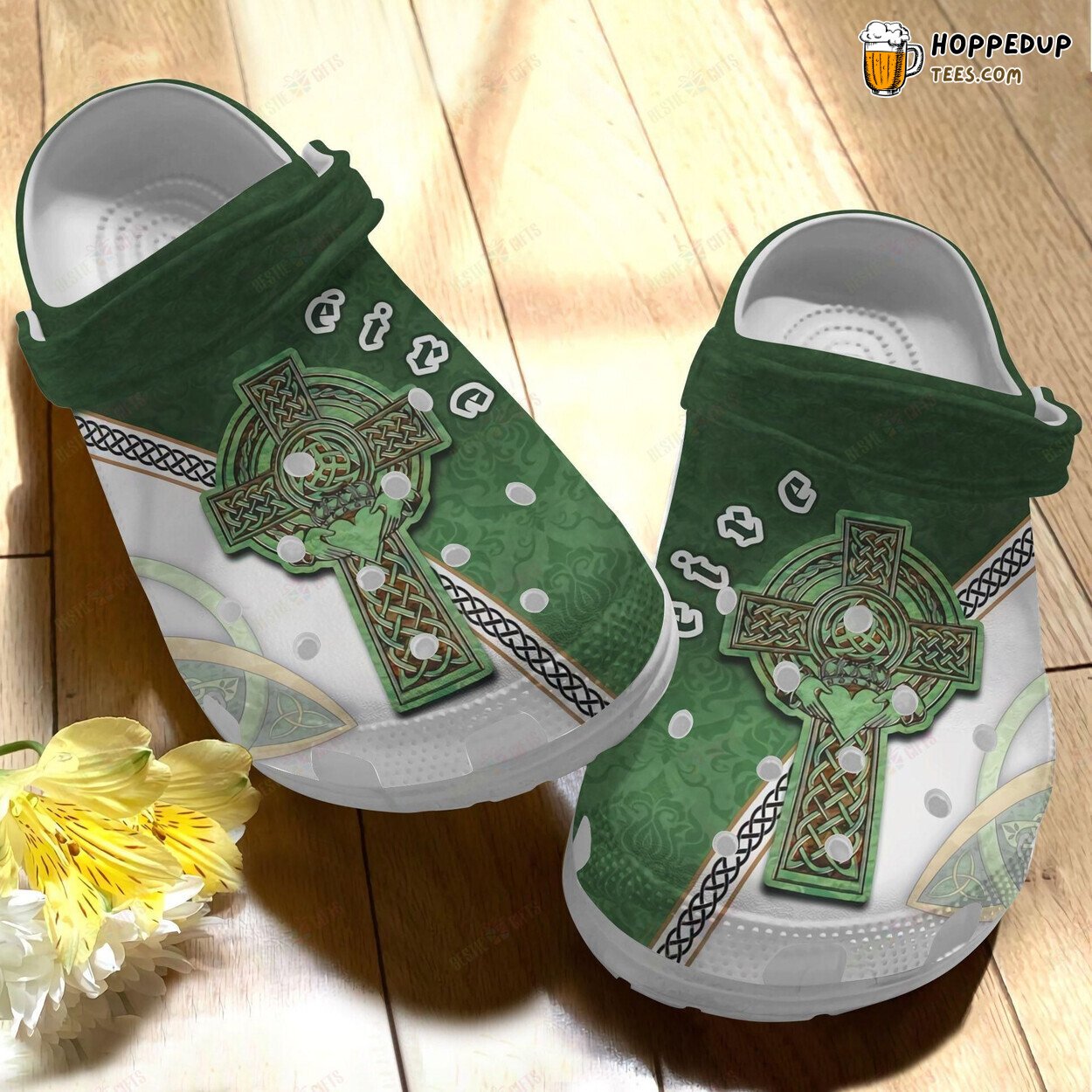 St Patricks Day Ireland Christian Cross Irish Themed Clog Shoes