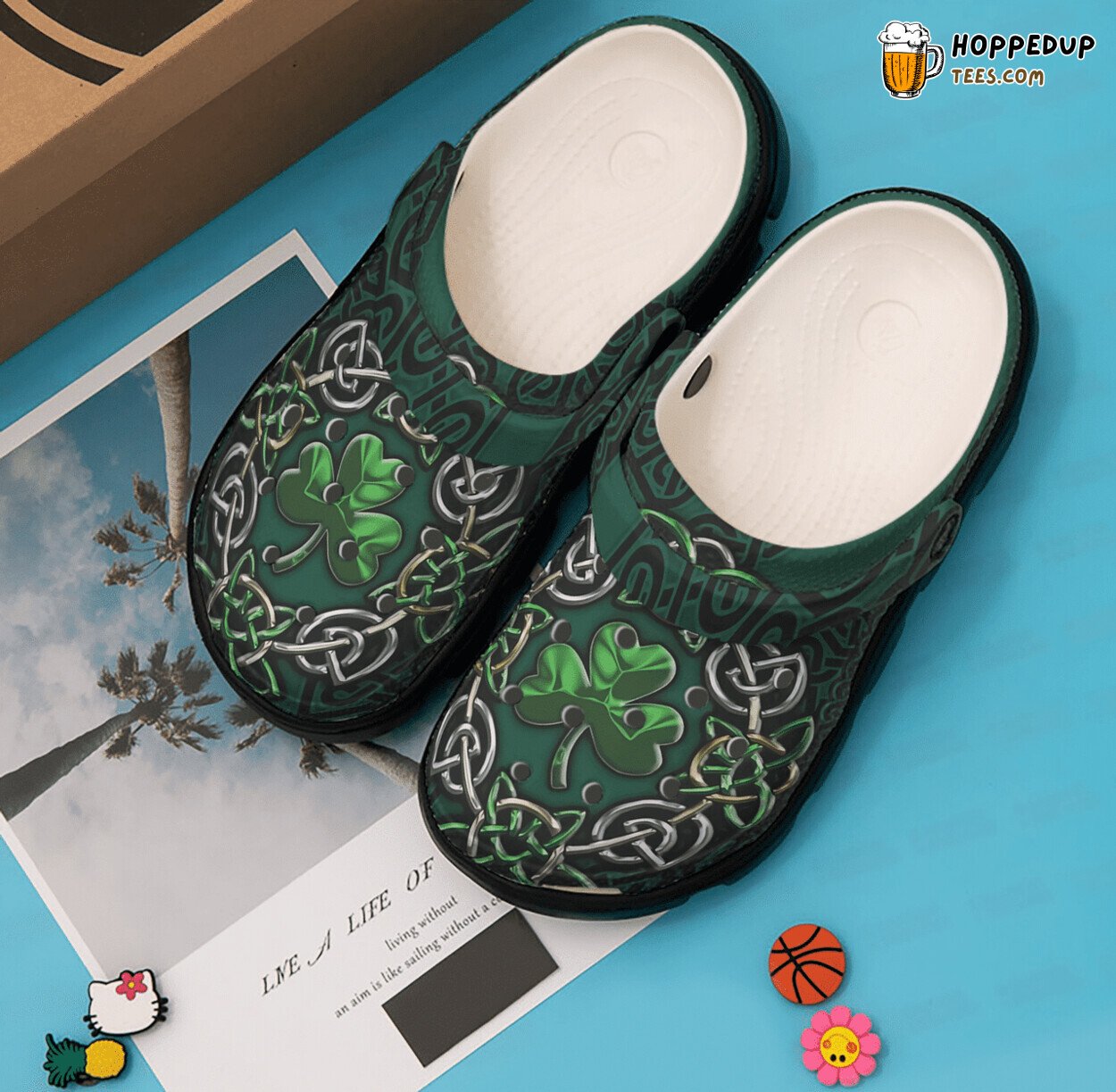 St Patricks Day Irish Shamrock Circle Celtics Themed Comfortable Clogs