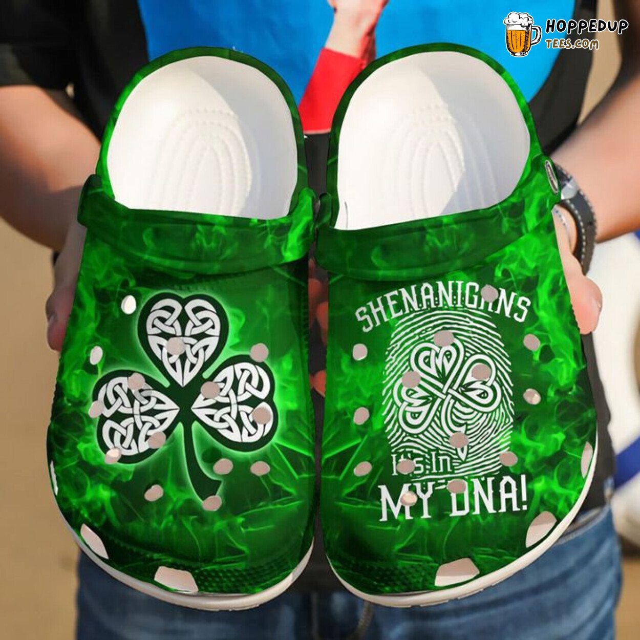 St Patricks Day Shamrock Leaf Shenanigans DNA Irish Shoes