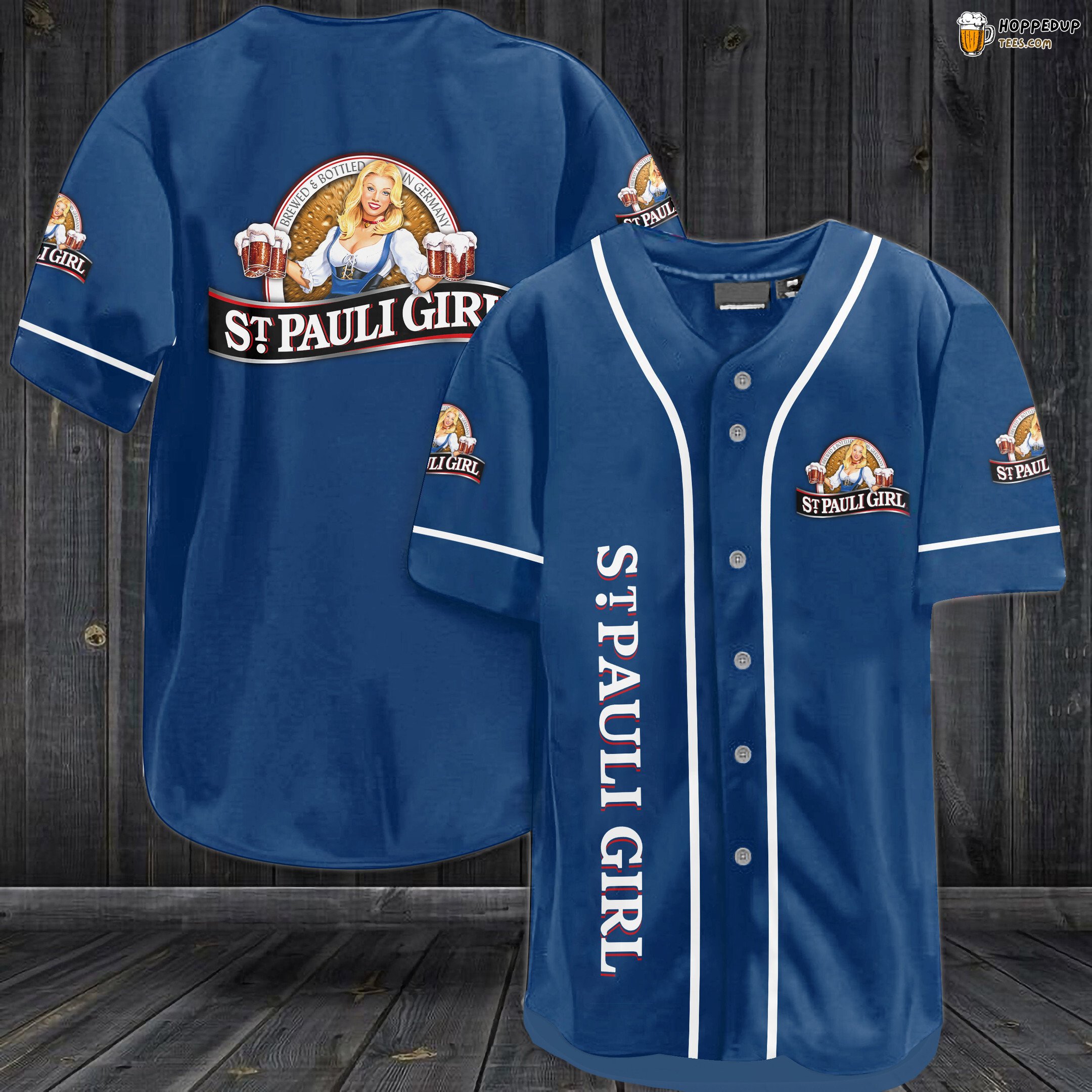 St Pauli Girl Baseball Jersey Blue Unisex Jersey Shirt