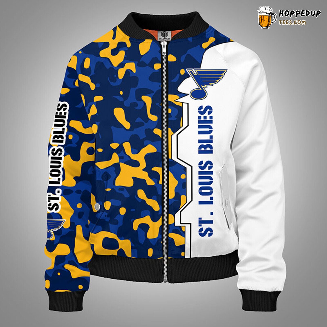 St. Louis Blues NHL Camouflage Yellow Distinct Bomber Jacket Stylish Look