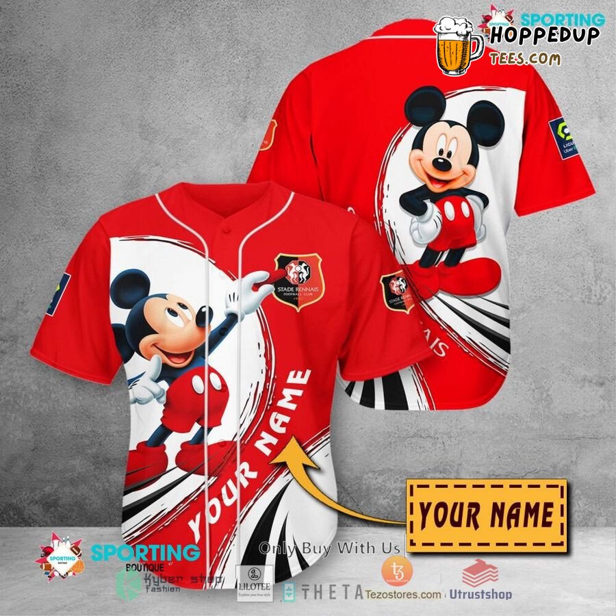 Stade Rennais FC Custom Name Mickey Mouse Baseball Jersey Unisex Shirt