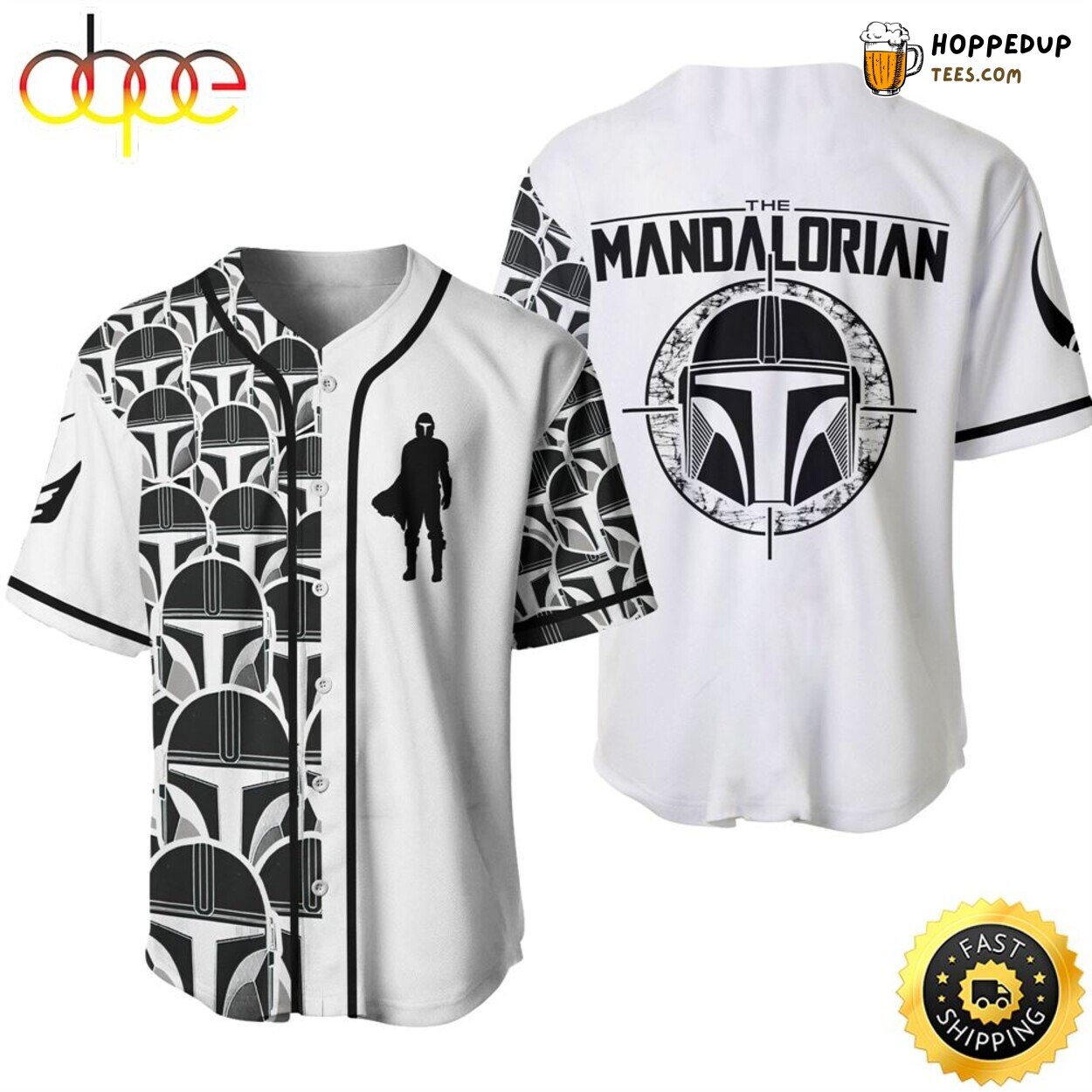 Star Wars Authentic Baseball Jersey Mandalorian Helmet Unique Edition